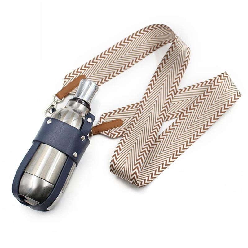 SITEDAN ドリンクカップホルダー 持ち歩き 水筒カバー ペットボトルホルダー ショルダー 肩掛け PUレザー カップホルダー 革 幅広ベルト おしゃれ 登山 旅行 散歩