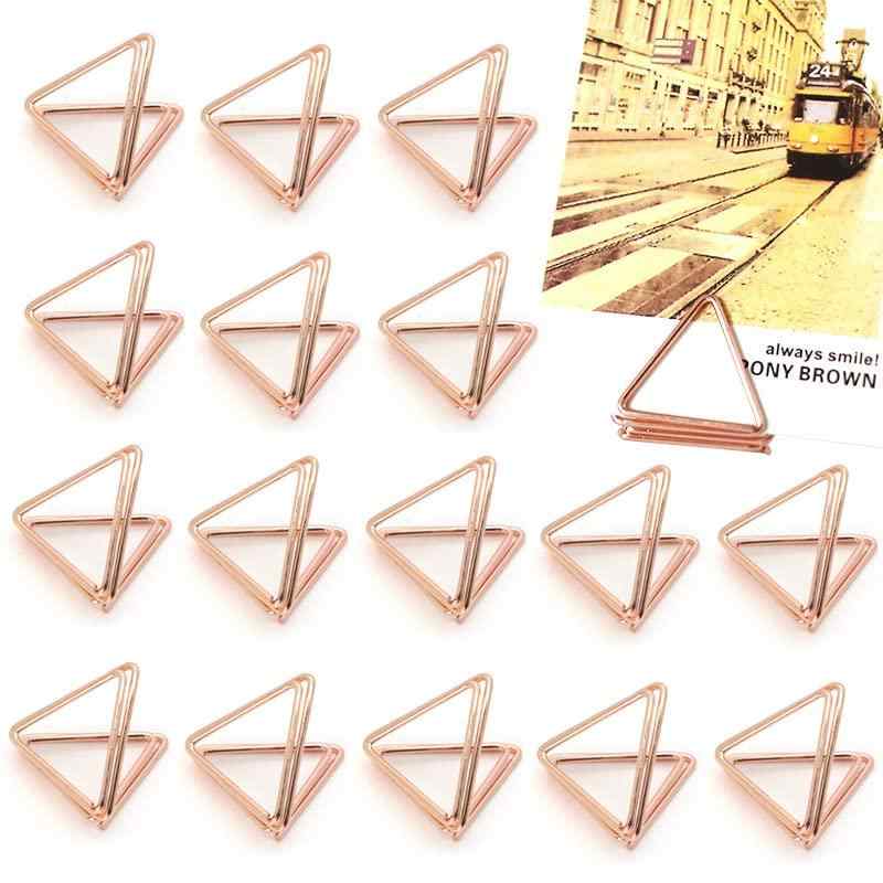 24個セットメモスタンド, BetterJonny 金属三角クリップ 文房具カードスタンド メモホルダー メモクリップ ホルダー スタンド カードスタンドミニフォトスタンド結婚式パーティー用メタルメ