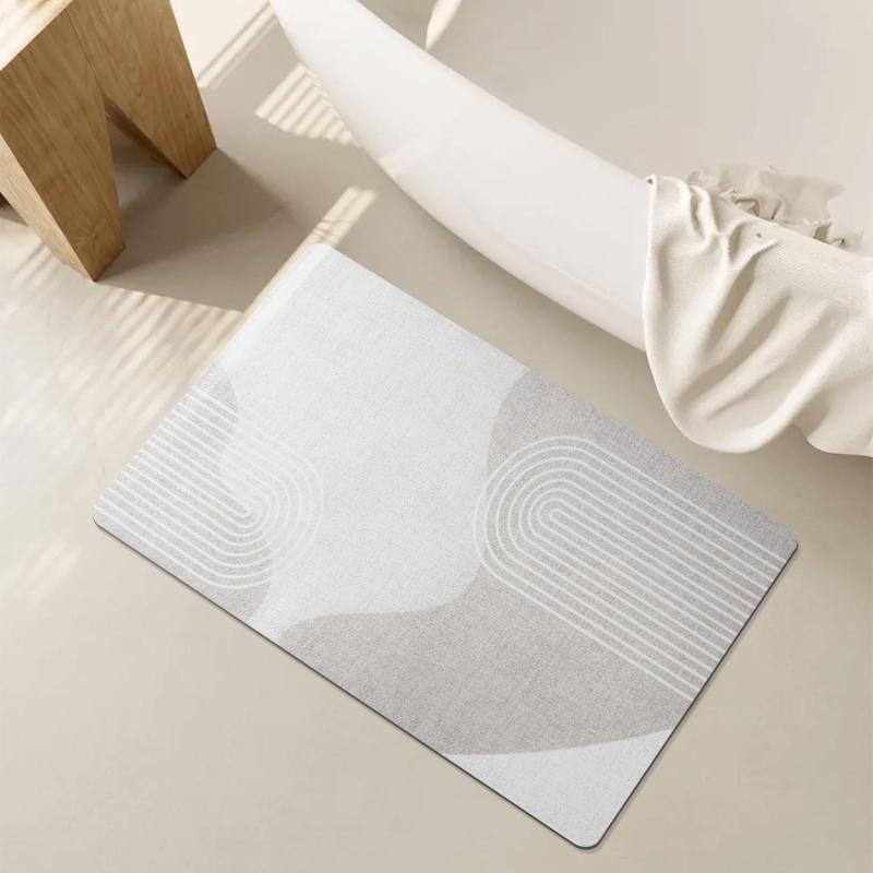 【足に優しい低反発のバスマット】バスマット 吸水速乾 抗菌防カビ 滑り止め付き 浴室用 足ふきマット ..