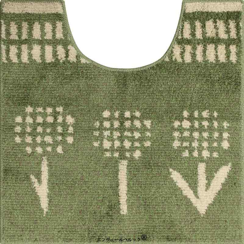 ふんわりと柔らかい肌触り 北欧風 ボタニカル トイレマット 60×60cm やさしい色合い 滑り止め加工 洗濯..