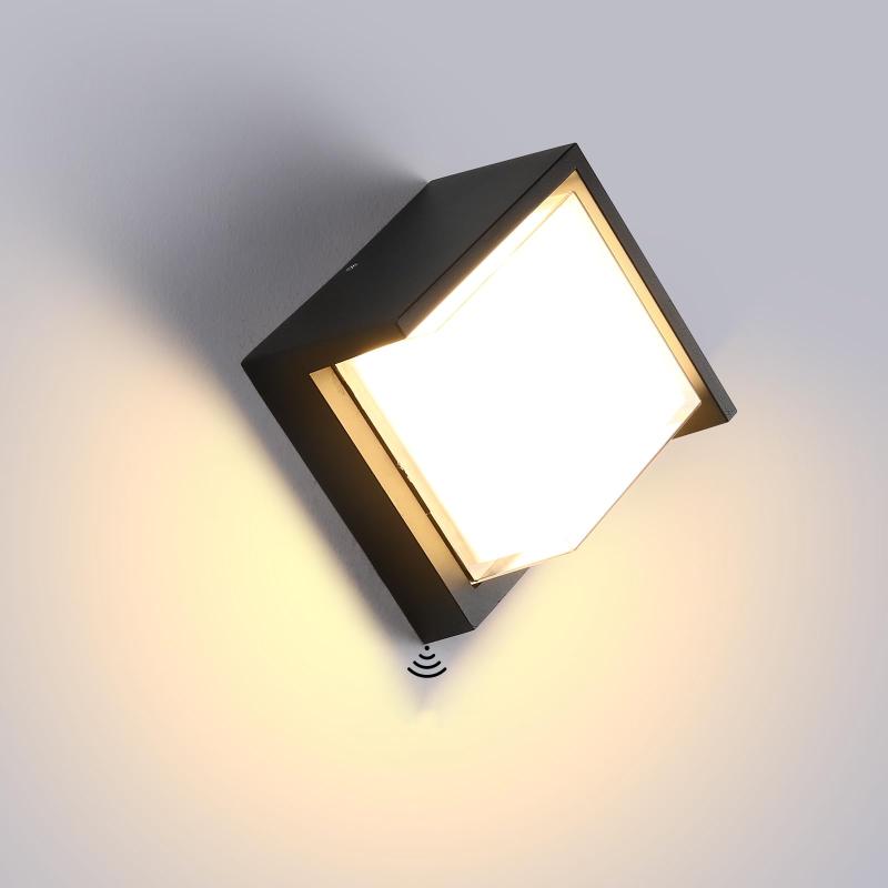 乐天商城 - Lightess LED 玄関ライト ポーチ ブラケットライト 玄関灯 明るさセンサー 人感センサー 屋外 防雨型 夜間自動点灯 照明器具 ウォールランプ 外灯 門柱灯 防犯 廊下灯 ガーデン 壁掛け照明 18W