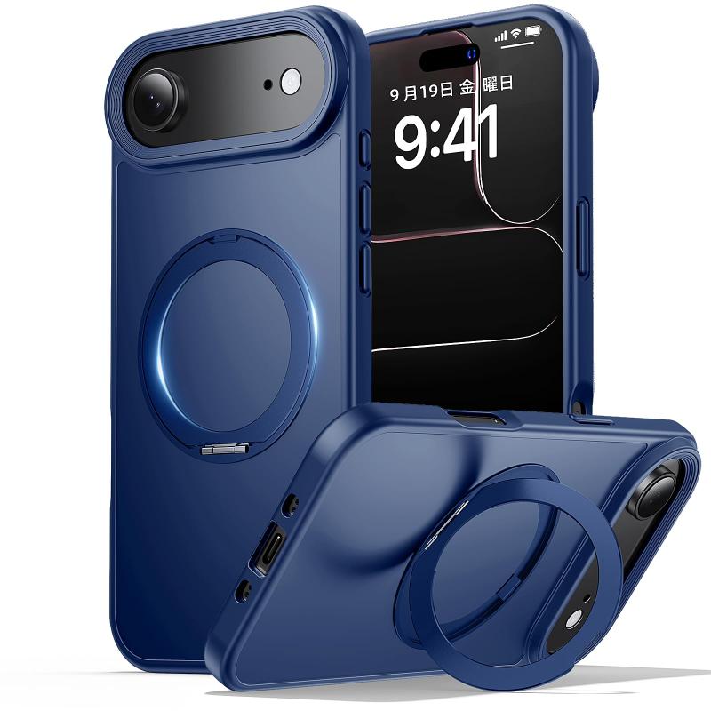 Sadalo iPhone 17/17Pro/17ProMax/Air 用 ケース 360°回転吸着多機能一体