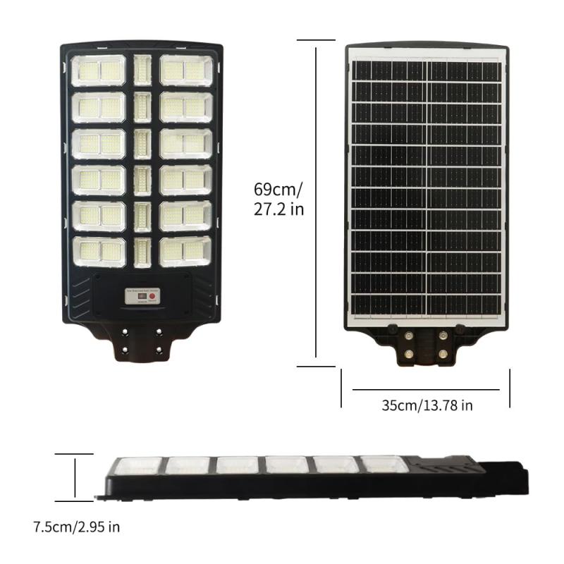 大型 屋外 1800W LED ソーラーライト街路灯 外灯 投光器 Motioセンサー ガーデンライト 庭園灯 門灯 歩道灯廊下 玄関先 駐車場 防犯照明 倉庫照明 防水 夜点灯 昼消灯