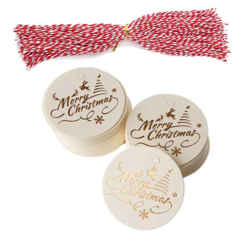 gift-ippo クリスマス サンキュータグ 紐付き 100枚 ギフトタグ プチギフト ラッピ...