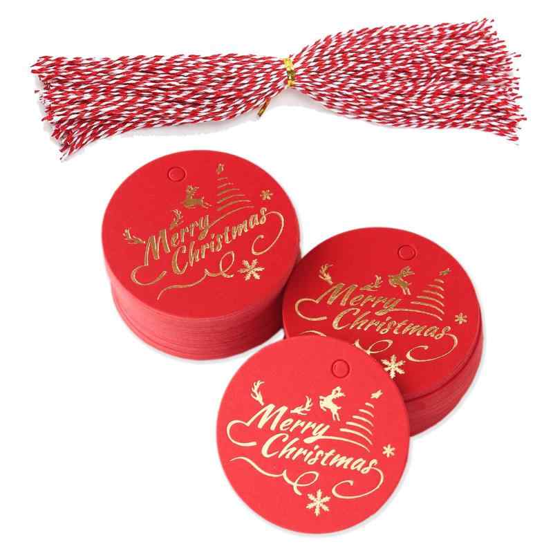 gift-ippo クリスマス サンキュータグ 紐付き 100枚 ギフトタグ プチギフト ラッピング