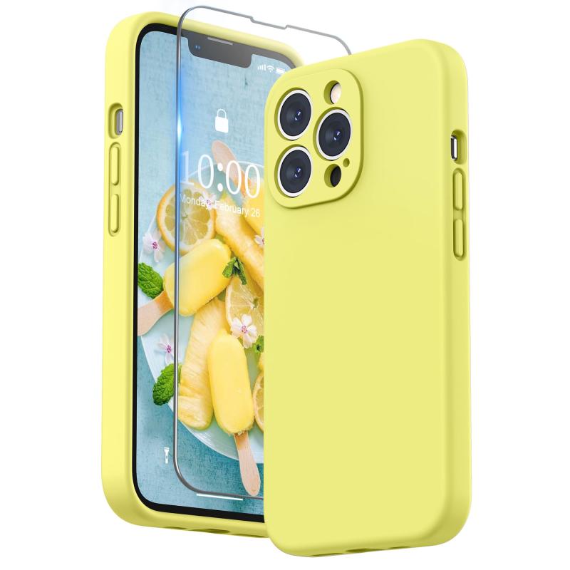 Rakuten - SURPHY iPhone13 Proケース シリコン, フィルム付き 6.1インチ対応(2021)アイフォン13 プロシリコンケース（レンズの全面保護） 耐衝撃 超軽量 指紋防止 全面保護 iPhone13 Proソフトカバー