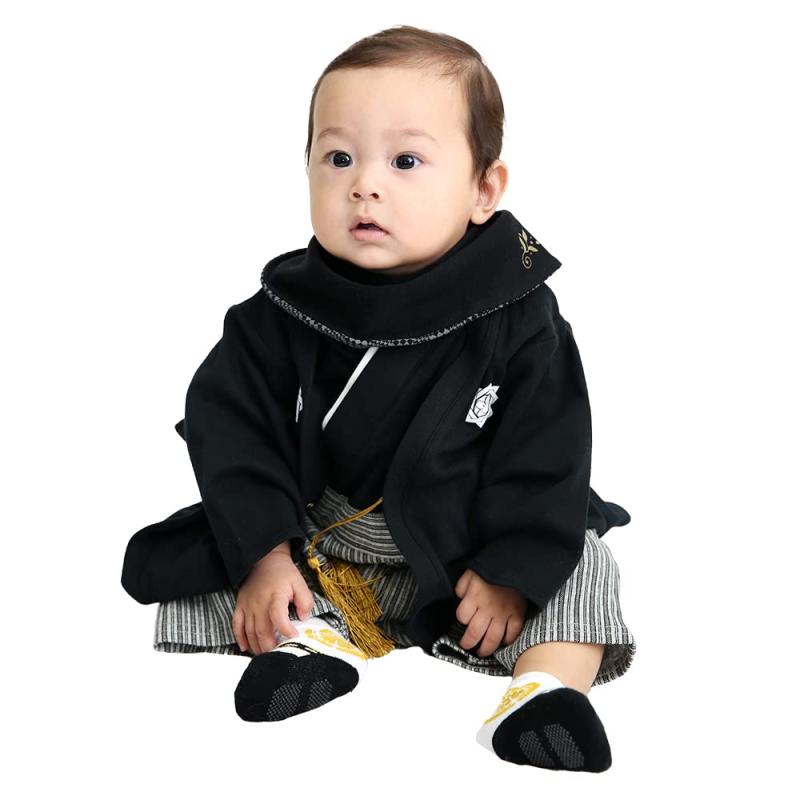 [Puff 2 Kids] ベビー キッズ 子供服 袴風 カバーオール ロンパース 男の子 60 70 80 90cm