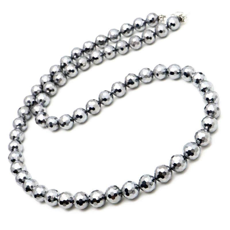 [GOLD STONE] テラヘルツ鉱石 ネックレス 8mm ミラーカット 装着が簡単 マグネットタイプ 長さ40cm(3.0)