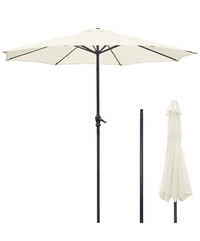 パラソル ガーデンパラソル 270cm uvカット 撥水 鉄製 ハンドル開閉 ビーチパラソル ガーデニング 庭 テラス アウトドア ビーチ キャンプ 日傘 折りたたみ 日よけ