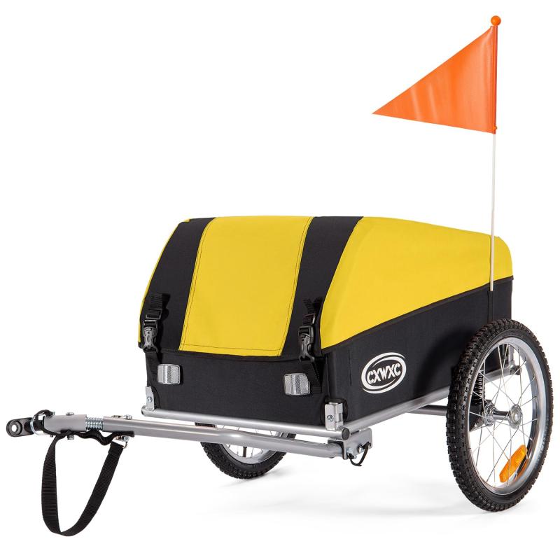 CXWXC サイクルトレーラー サスペンション付き 折りたたみ式 防水カバー付き 自転車 トレーラー 耐荷重40kg リアカー (CX-20218)
