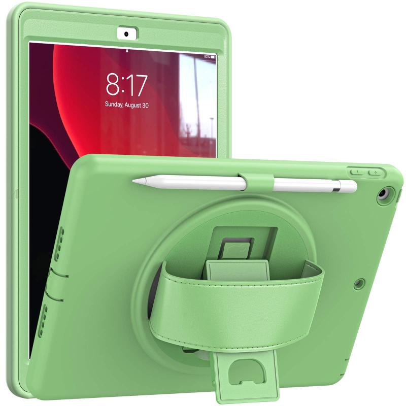 iPad 8世代 ケース,iPad 10.2 ケース 2019/2020 耐衝撃 iPad 7世代 ケース 回転スタンド TPU、PC製 現場＆戸外用 摩擦防止 iPad 10.2インチ ケース