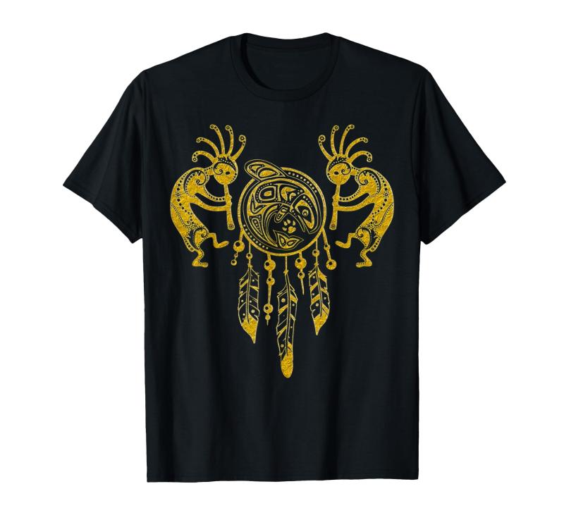 ネイティブアメリカン ココペリ クジラ ドリームキャッチャー 7 - ファンファン ファン Tシャツ