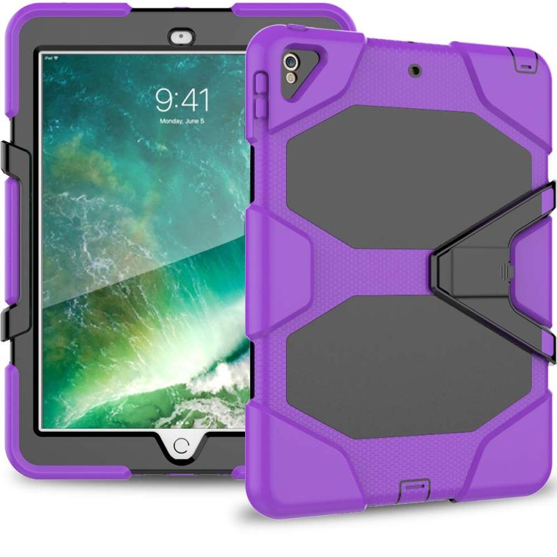 TianTa iPad Pro 12.9 2017/2015ケース、iPad Pro 12.9用のスクリーンプロテクターとキックスタンドを内蔵したハイブリッド3層ヘビーデューティアーマーディフェンダー耐衝撃保護ケースカバー（2015＆