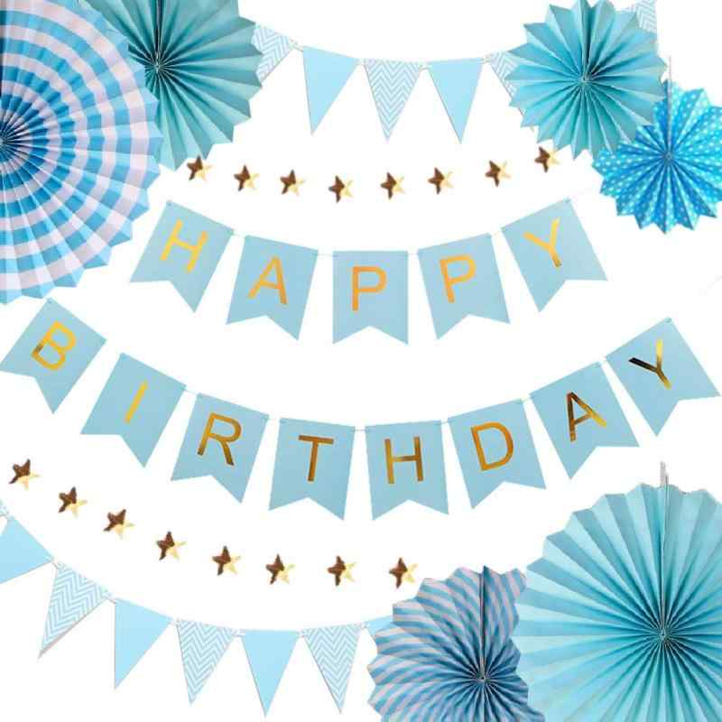 誕生日 飾り付け ペーパーファン セット バースデー パーティー デコレーション セット 男の子 女の子 ..