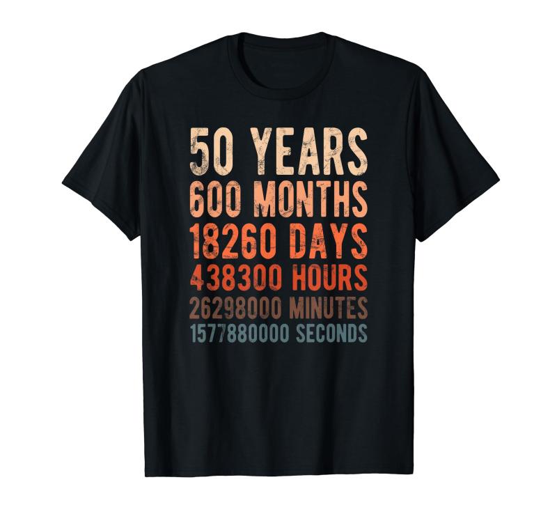 50歳 50歳 誕生日 記念日 黄金 結婚記念日 Tシャツ
