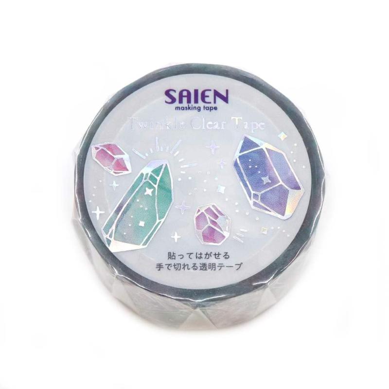 SAIEN Twinkle Clear Tape 【Nostal Gic time】ホログラム箔 クリスタル 20mm幅 マスキングテープ テープ 文房具 学生 かわいい ホログラム クリア クリアテープ HR-1021サイズ：20mm×3m重さ：10g素材：PET、箔製造国：日本