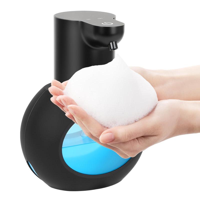 ソープディスペンサー 自動 泡 ハンドソープディスペンサー オートディスペンサー シャンプーデ シャワージェル 洗剤 高精度 4段階調節 420ml 壁掛け TYPE-C充電式 IPX5防水 半透明ボトル 静音