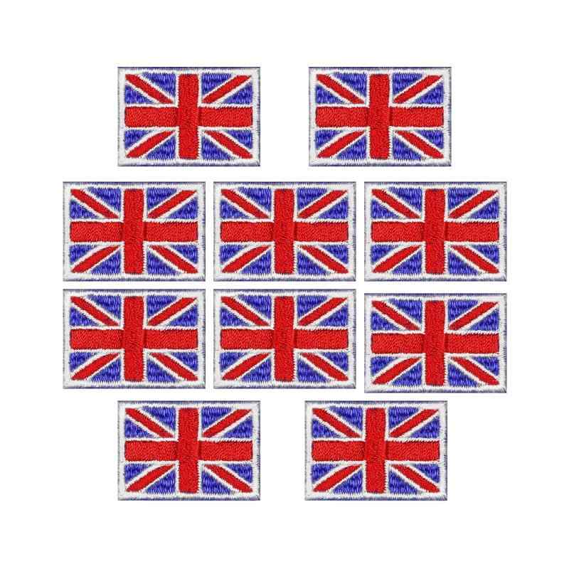 刺繍 イギリス 国旗 ワッペン ミニ SSS 10点セット アイロン接着 ユニオンジャック