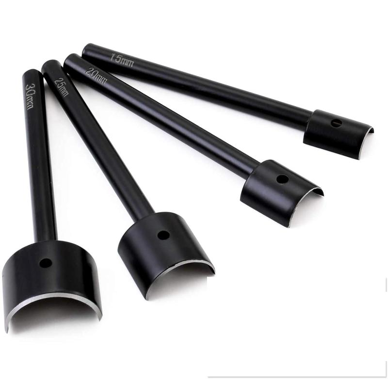 レザークラフト 専用 ポンチ レザー クラフト 工具 4本セット (30mm 25mm 20mm 15mmの4種類) 【 バッグ ベルト 財布 等の端を美しく仕上げる レザークラフト工具 】 エンドポンチ