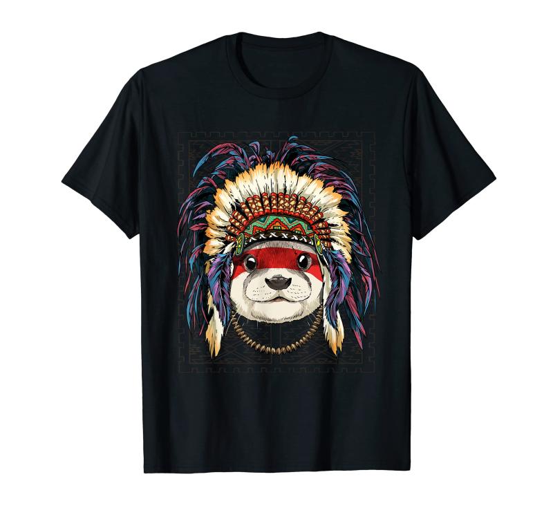乐天商城 - ネイティブインディアンオッター ネイティブアメリカン インディアンカワウソ愛好家 Tシャツ