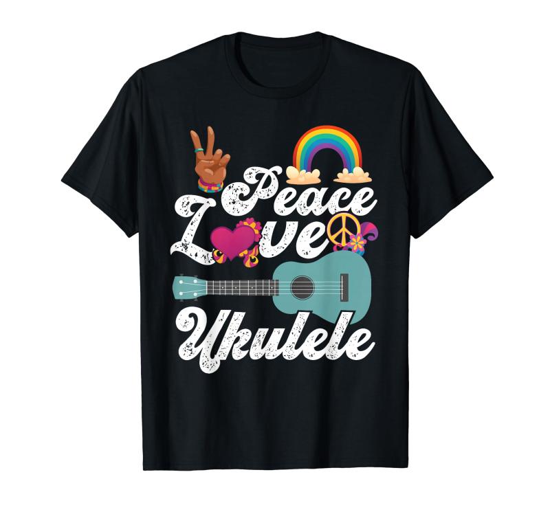 乐天商城 - Peace Love ウクレレ Tシャツ