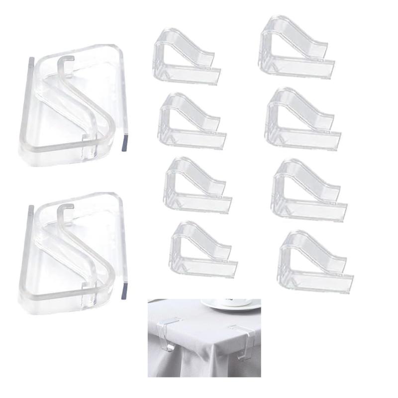 テーブルクロス止め 8個セット 固定用 テーブルクロスクリップ クリアータイプ 透明 滑り止め 結婚式 卒業 2~3.5cm対応デスクボード 3.5~5.5cm対応デスクボード