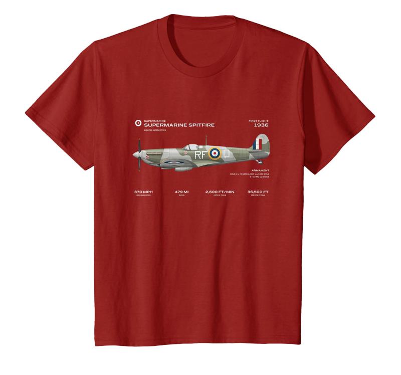 乐天商城 - スーパーマリン スピットファイア 第二次世界大戦 航空機 イギリス空軍 Tシャツ