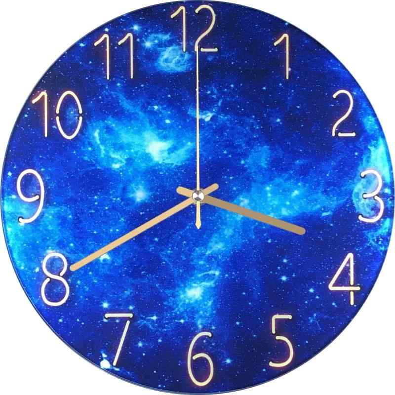 YRO 壁掛け時計 おしゃれ 星空 北欧風 掛け時計 モダン 掛け 時計 壁掛け 子供部屋 勉強部屋 玄関製品概要　　：透明なガラス板でできた平坦な文字盤に裏側からきれいな星空の印刷を施したデザイン壁掛時計です。ムーブメント：クオーツ、連続...