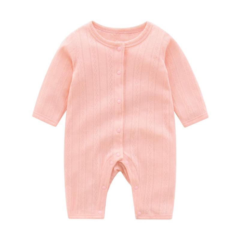 [Baby koi] ベビー服 長袖ロンパース女の子男の子春秋新生児カバーオール新生児パジャマ出産準備ジャカ—ド肌着無地ソフトな肌触りの100％綿の素材、弾力性に優れます、春秋の季節適用。程よい厚みで、部屋着としても大活躍。ジャカ—ドの生地...