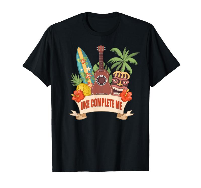 乐天商城 - ハワイアン ウクレレ Uke Complete Me サーフボードフラワー Tシャツ