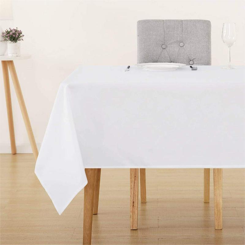 Sourcemall テーブルクロス 白 無地 綿100% 食卓カバー 耐熱 披露宴 結婚式 パーティー 展示会適用 (140x100cm)