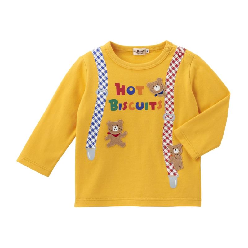 [ミキハウス ホットビスケッツ] 長袖 Tシャツ 男の子 女の子 ベビー 子供服 71-5201-686
