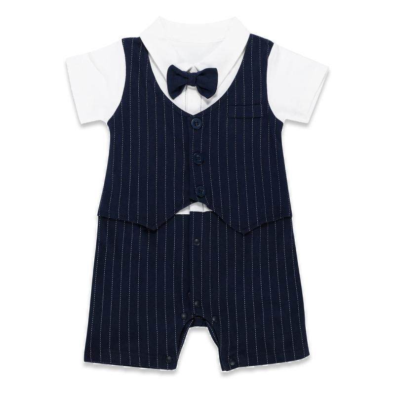 [Wedding Style] 結婚式 子供服 ロンパース スーツ 蝶ネクタイ 半袖 BB-0100