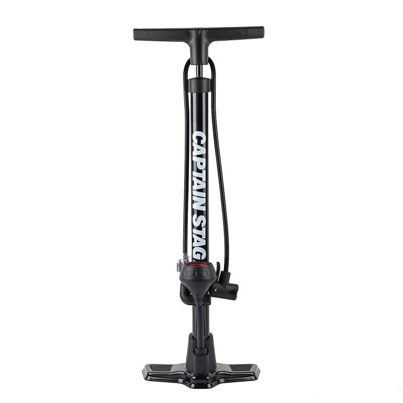 キャプテンスタッグ(CAPTAIN STAG) 空気入れ フロアポンプ 【鉄製/アルミ製/樹脂製】 【コンパクト/空気圧ゲージ付き/タンク付き】 ロングホース 【英/米/仏式バルブ対応】 S