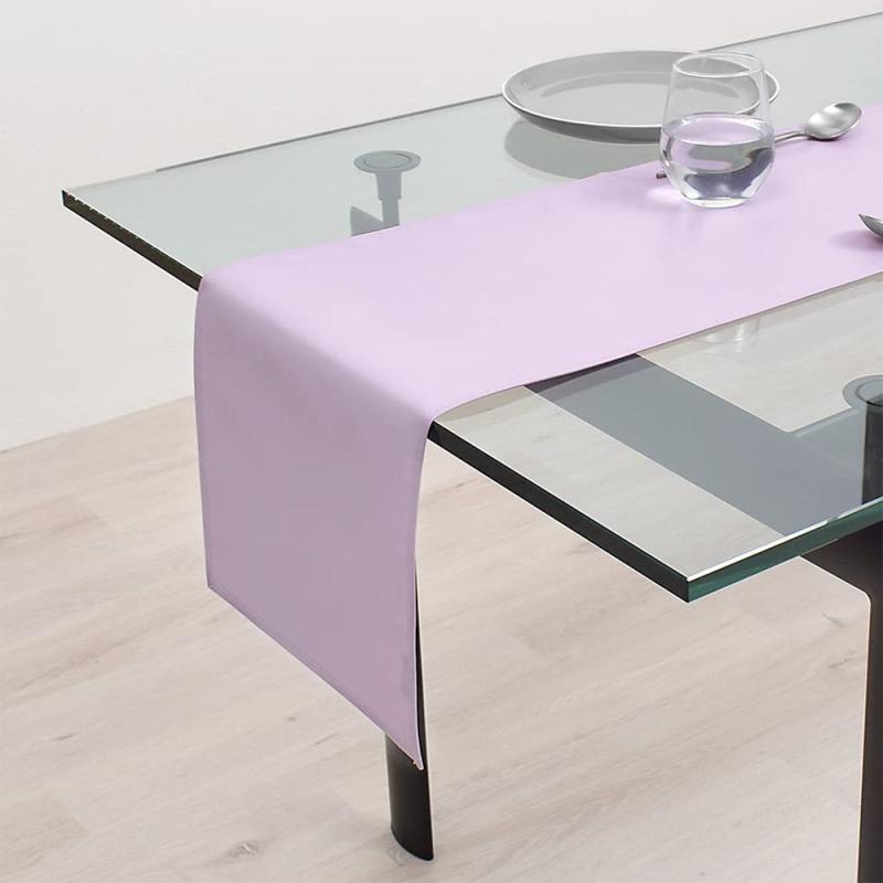 スタイルデコール(STYLE Decor) テーブルランナー ラミネート 防水 北欧 テーブルセンター 130cm 拭ける 無地 ラベンダー W2702910