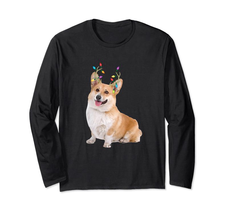乐天商城 - Pembroke ウェルシュコーギー トナカイ クリスマス犬 長袖Tシャツ