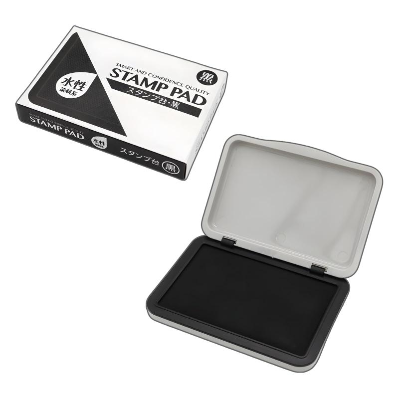スタンプ台 黒 水性インク 家庭用 事務用 郵便 宅配 受け取り確認 くっきり印影 スタンプ インク 朱肉 シャチハタ スタンプパッド コンパクト