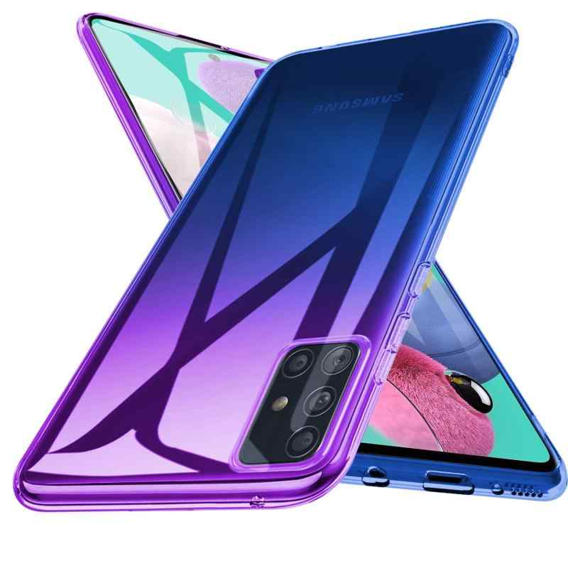 Galaxy A32 5G ケース クリア 薄型 TPU 耐衝撃 グラデーション色 ケース 指紋防止 ストラップホール付き 擦り傷防止 軽量 人気 スマホケース カメラ保護 ギャラクシーA32 5G カバー