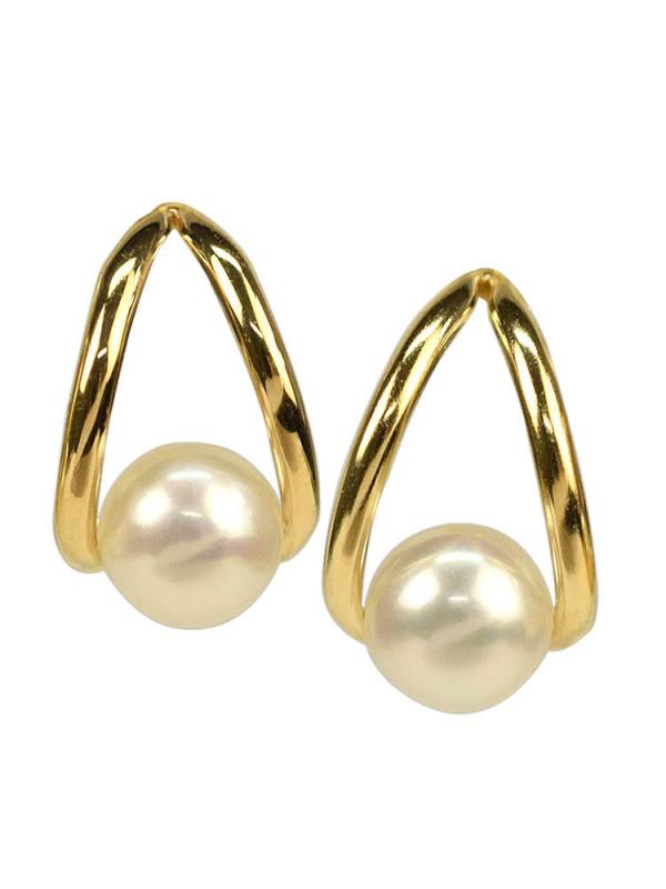 Rakuten - [四葉のクローバー] 18金 パールピアス スタッドピアス 18k K18 ゴールド 淡水真珠 6月 誕生石 レディース 女性 ：Sa508