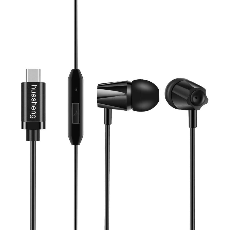 Huasheng USB-C カナル型 イヤホン Type-C 端子 ハイレゾ音源対応 ハンズフリー通話多機能マイク付12.9インチiPad Pro、11インチiPad Pro、Galaxy Note10、Google Pixel4 / Pi