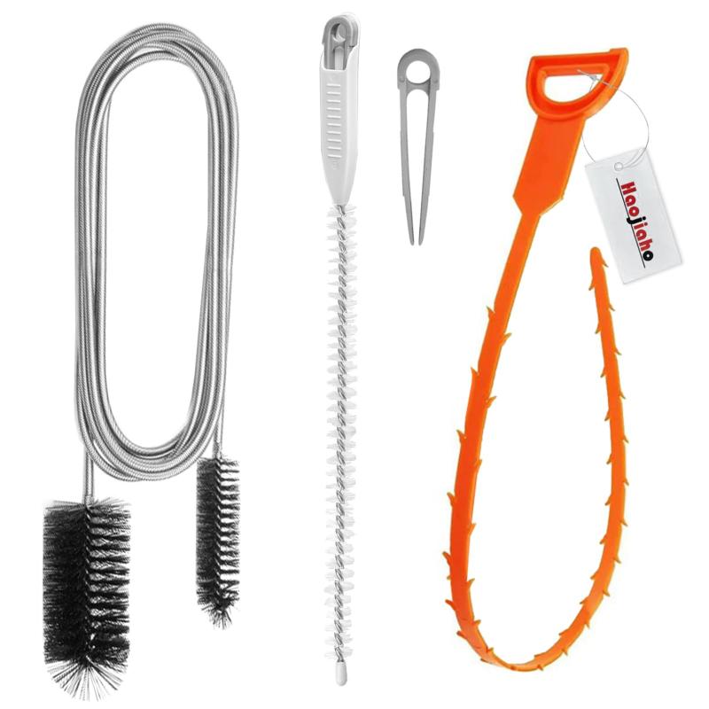 Haojiaho パイプクリーナー パイプブラシ (3点セット) 排水管 詰まり 掃除 パイプ 配管 排水溝 排水口 つまり 解消 洗浄 細長い ブラシ ワイヤー 風呂 台所 トイレ 洗面所 (155cm/60cm/52cm)