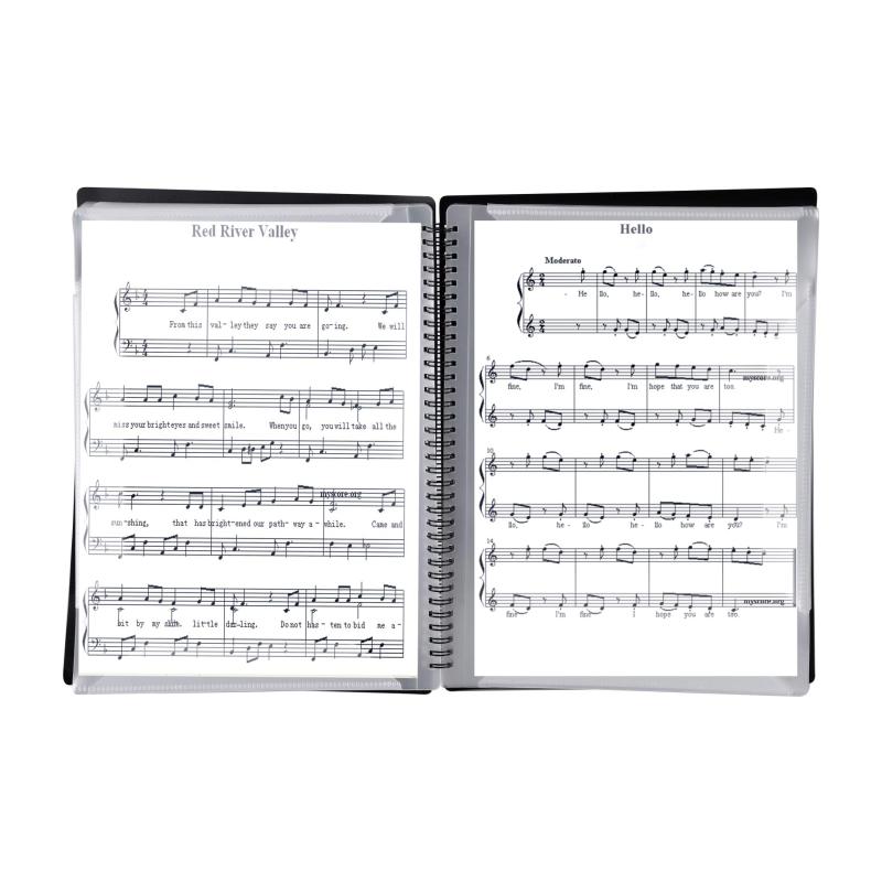 楽譜ファイル A4 ファイルケース 楽譜いれ 大容量 譜面ホルダー 楽譜収納ケース 30ページ（60面）書き込める 音楽ファイル コイル ドキュメントファイル 厚み 演奏会 発表会 コンクール 資料