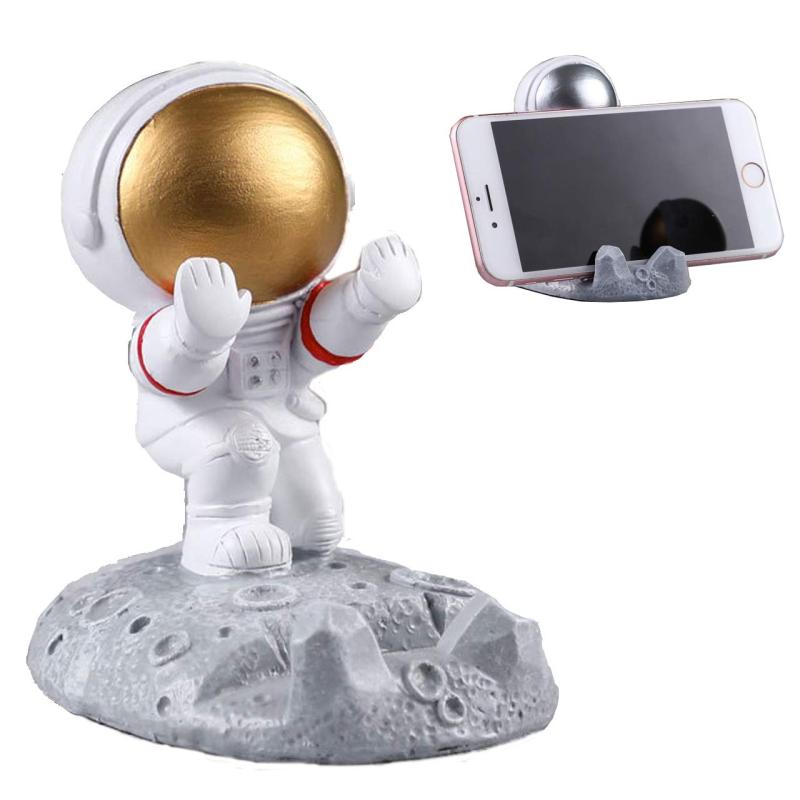 [NABESHI] スマホ ホルダー 卓上 スマートフォン スタンド 携帯 宇宙飛行士 置き物 かわいい おしゃれ メモ タブレット