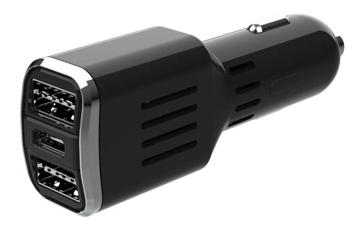カシムラ スリムなボディにType-C/1ポート&USB-A/2ポート 合計出力5V/9Aのハイパワー DC-USB充電器 NDC-044 ブラック カシムラ スリムなボディにType-C/1ポート&USB-A/2ポート 合計出力5V/9Aのハイパワー DC-USB充電器 NDC-044 ブラック