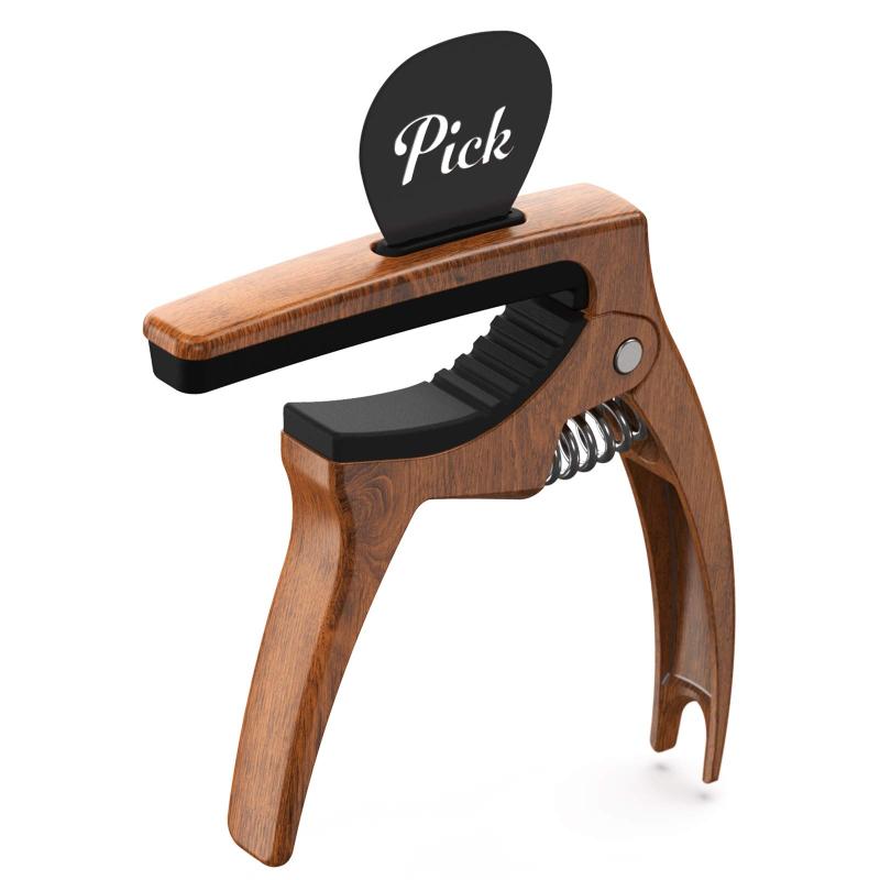 TANMUS Capo, 3-in-1 Guitar Capo, for Acoustic & Electric Guitars (Pick Clip & 4 Picks Included), Stringed Instruments, Ukulele Accessories Capo