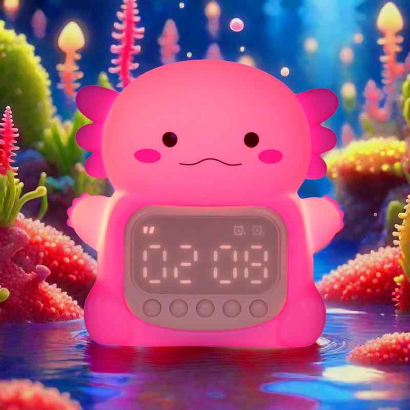 子供用目覚まし時計、ナイトライト付き、スリープトレーニング＆サウンドマシン機能搭載