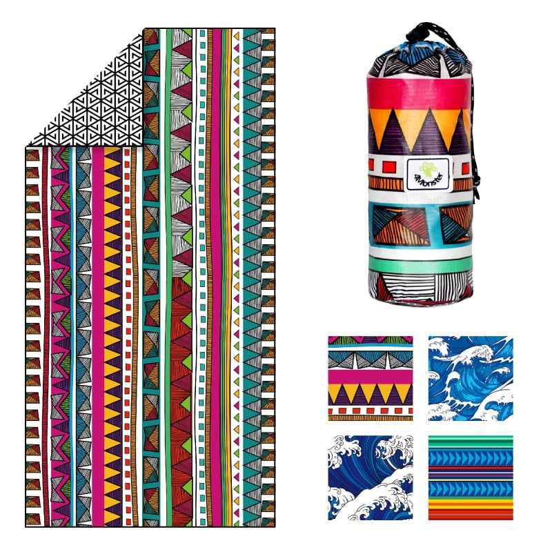 4Monster スイムタオル ビーチタオル 収納袋付き ポータブル 柔らかい マイクロファイバータオル 水泳用 旅行タオル 吸水速乾 可愛い 軽量 通気性 防砂 プール・海水浴・スポーツに最適