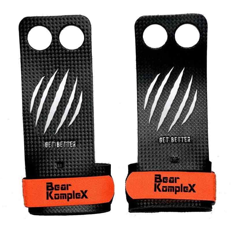Bear KompleX 3＆2穴カーボンハンドグリップのために体操＆クロスフィット、プルアップ、重量挙げ。 ウッズ W、手首のストラップ。リッピング＆水疱からコンフォート＆サポート・手の保護。