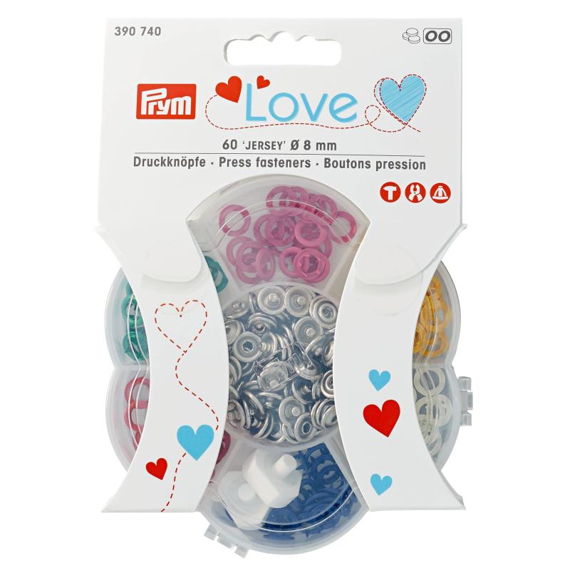 Toys, Hobbies, Games - プリム(Prym) リングスナップ JERSEY φ8mm 6色アソート 60組入 コマ付 390740