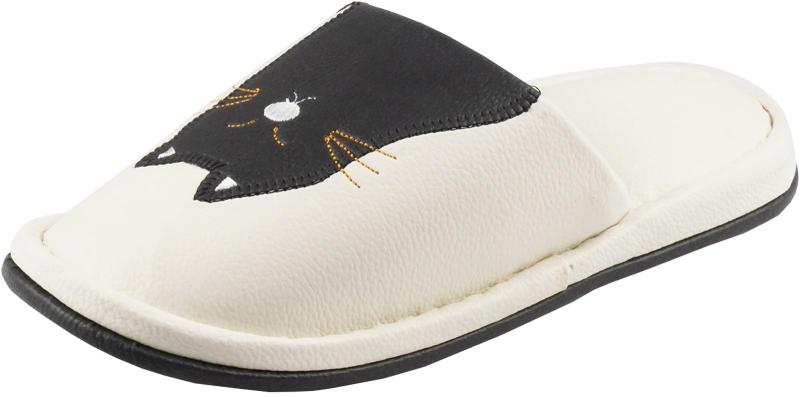 [アスカ商事] スリッパ ビニールレザースリッパ 前かぶり ホワイト T-NR-25 WH